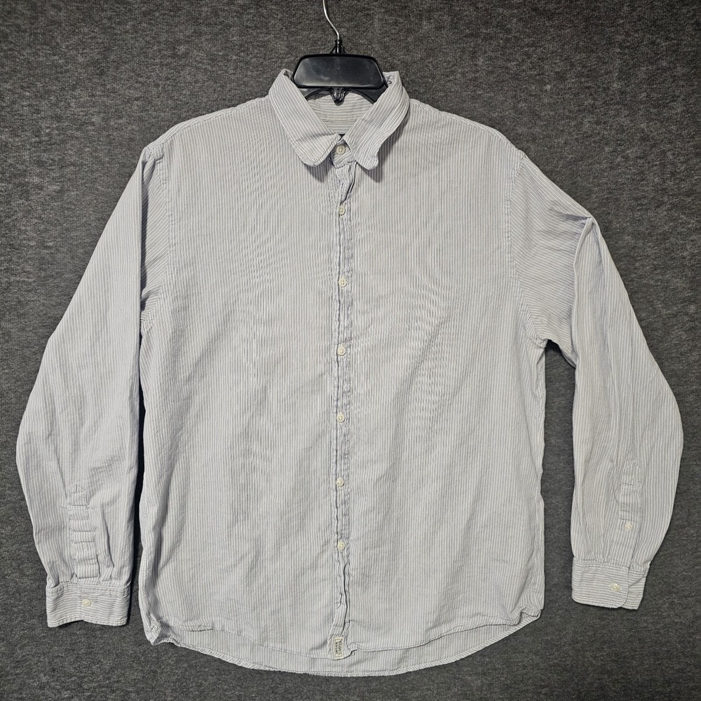 Polo Jeans Co. Men's  Long Sleeve Button Shirt Striped Blue‎ Sz Medium